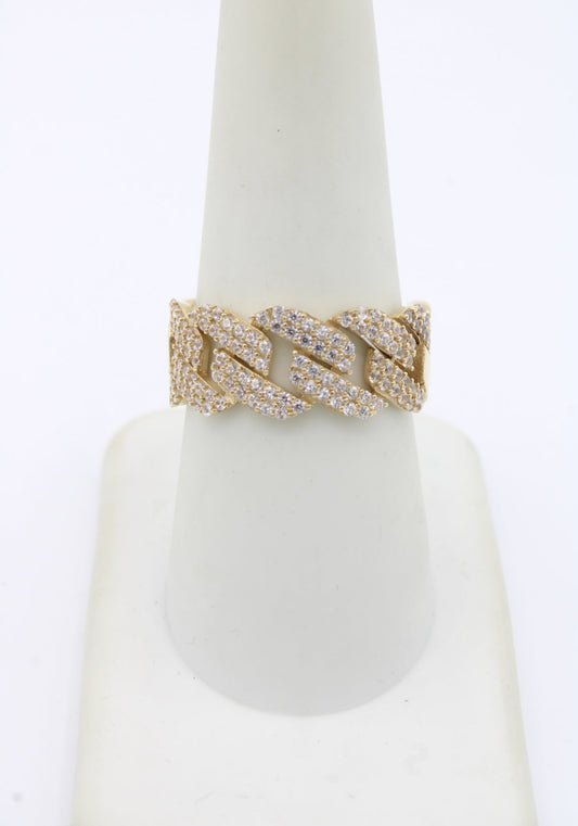 14K Cuban CZ Ring